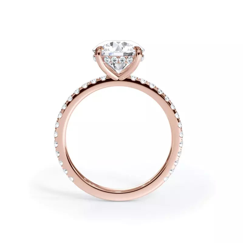 Pavé Hidden Halo Round Engagement Ring