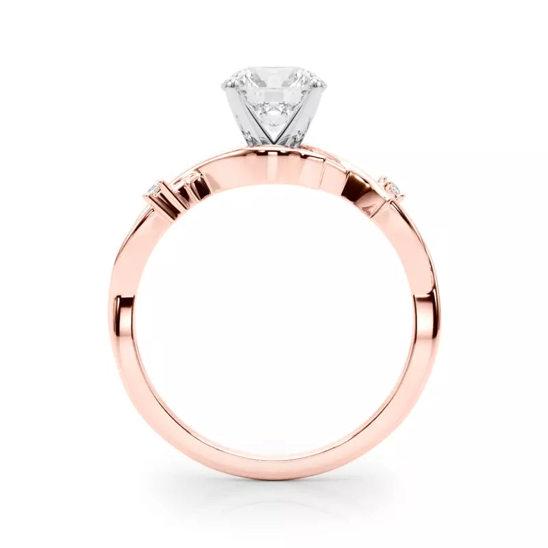 Nature Inspired Round Engagement Ring