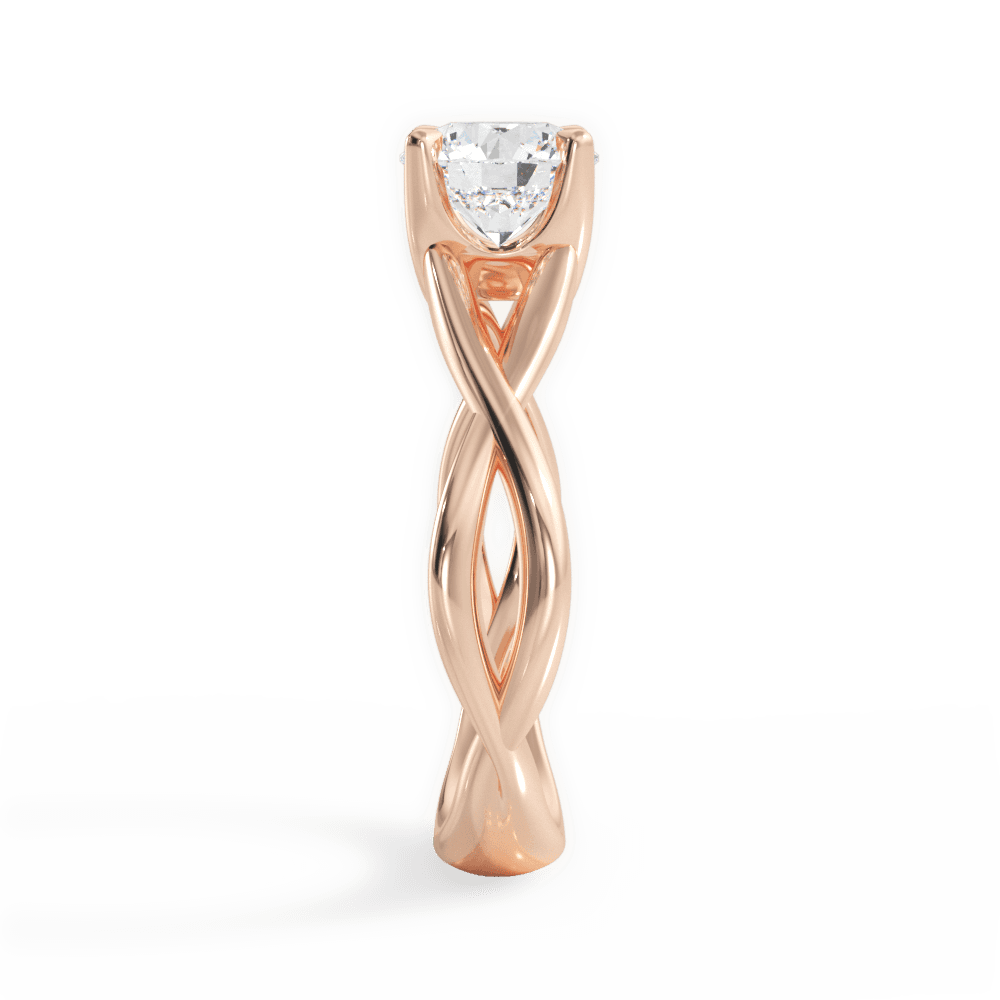 Round Cut Open-Twist Solitaire Engagement Ring