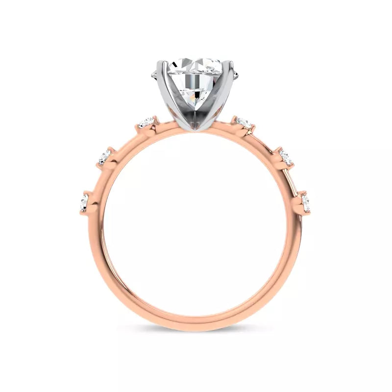Starlight Spaced Diamond Engagement Round Ring