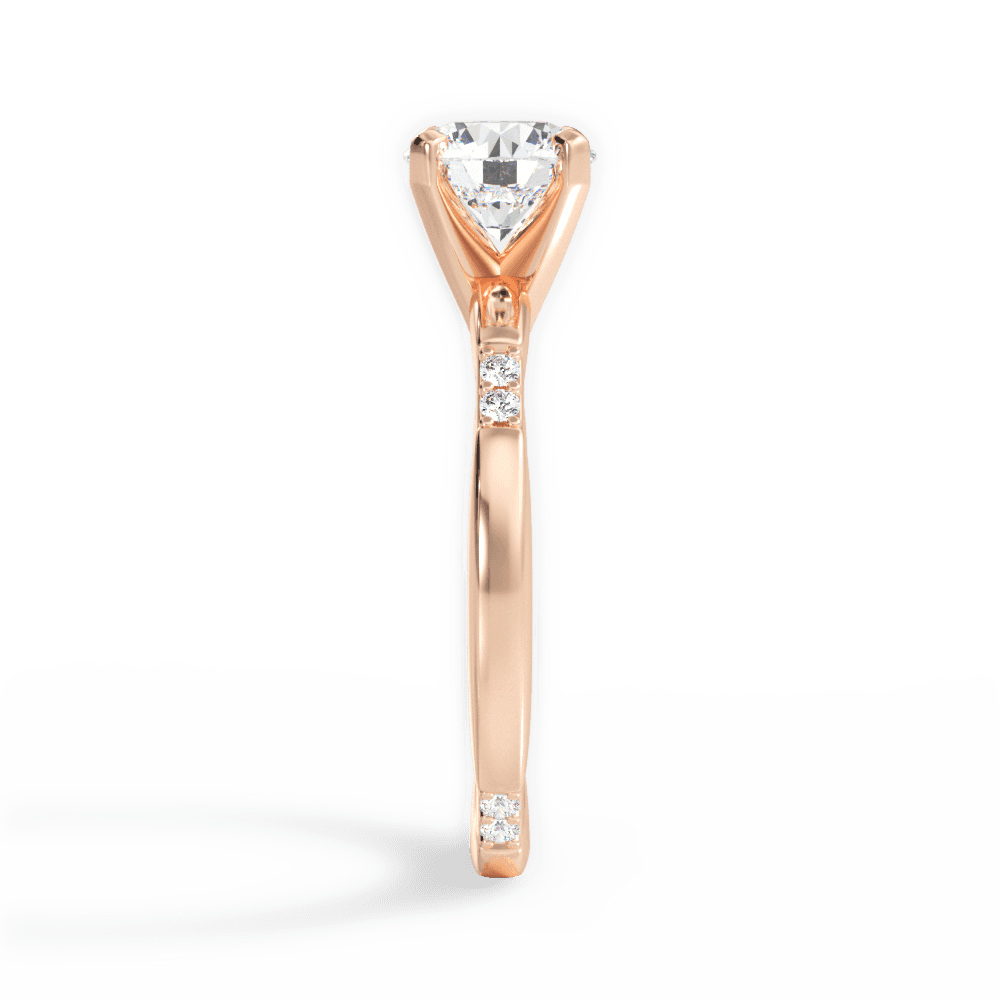 Round Cut Tapered Diamond Engagement Ring