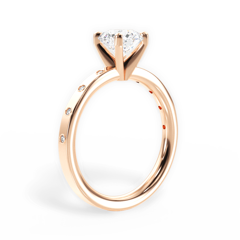 Round Cut Diamond Band Engagement Ring