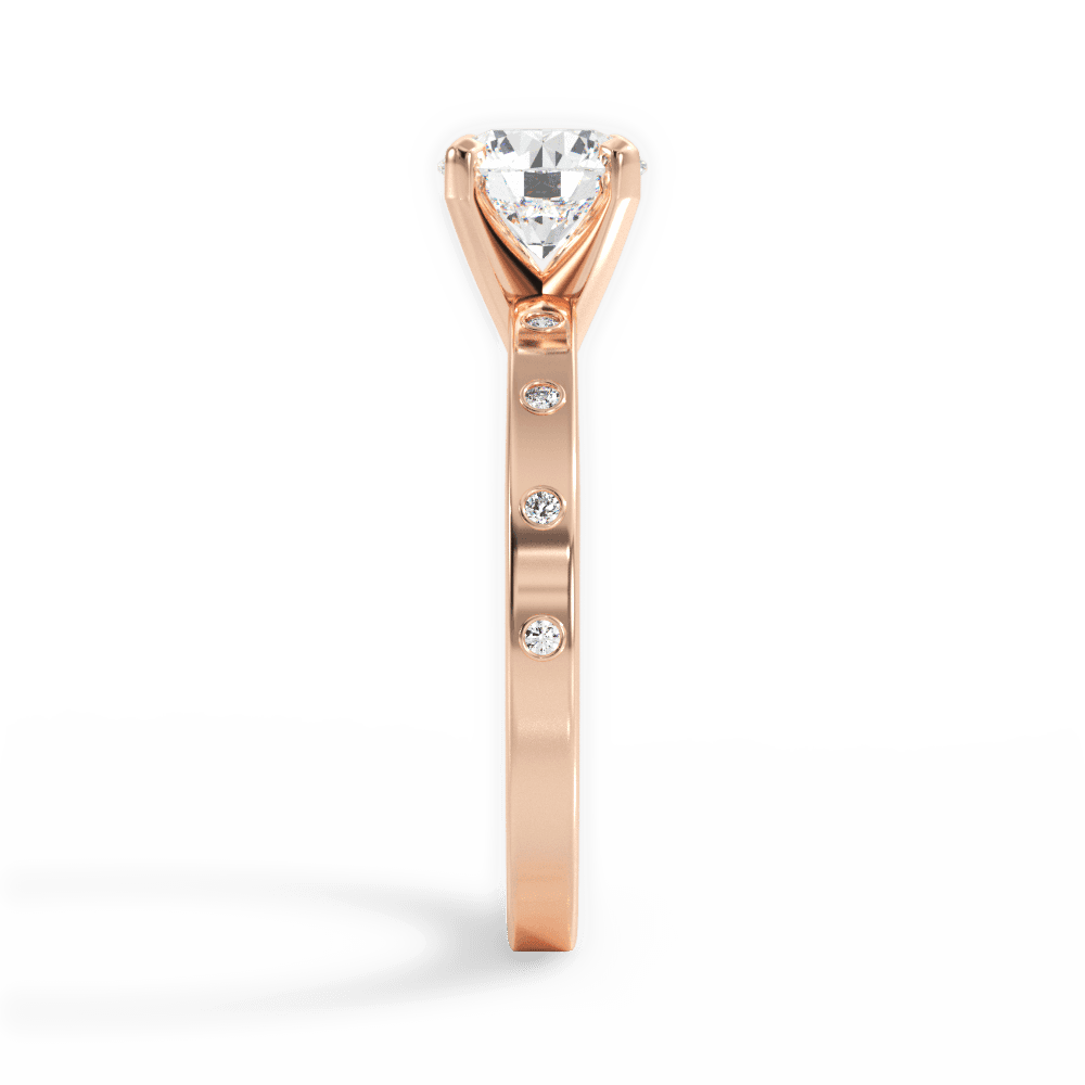 Round Cut Diamond Band Engagement Ring