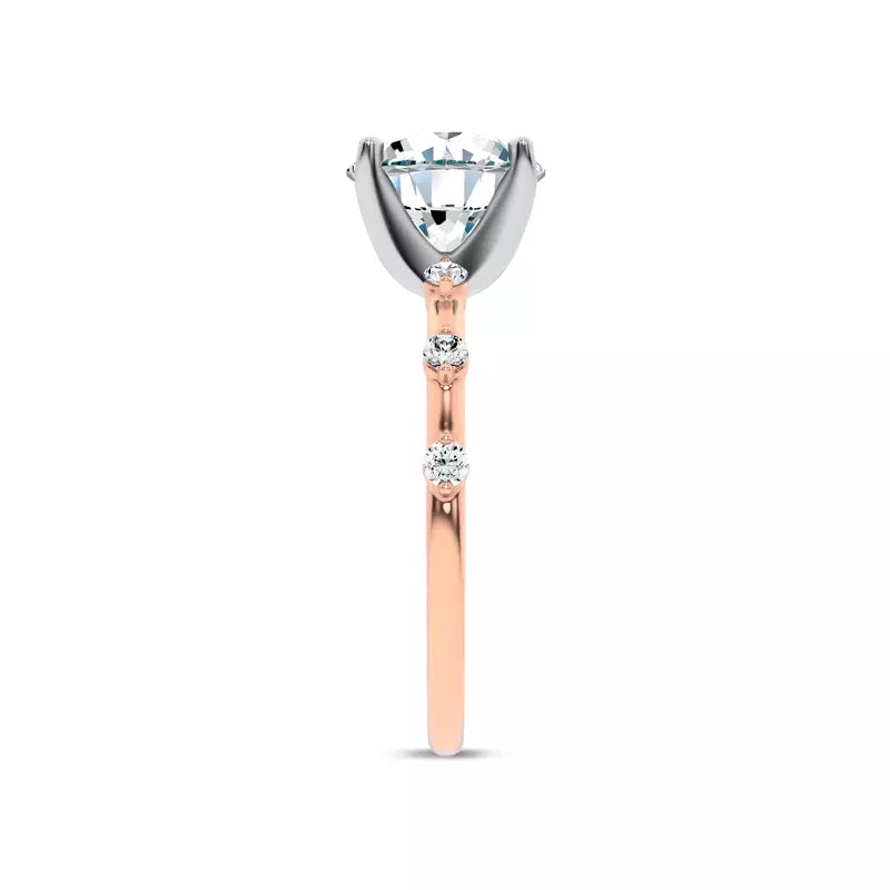 Starlight Spaced Diamond Engagement Round Ring