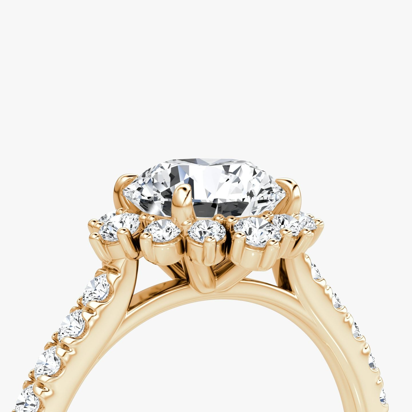 The Aurora Halo Round Brilliant Engagement Ring