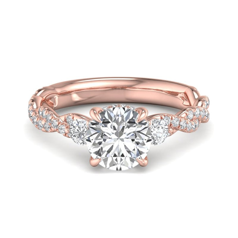 Round Lab Grown Diamond Center Engagement Ring