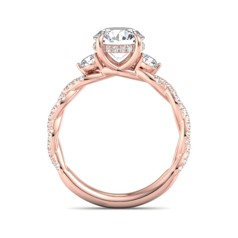Round Lab Grown Diamond Center Engagement Ring