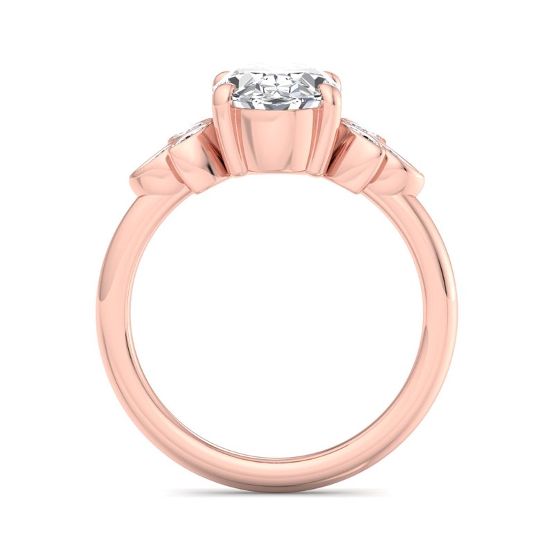 Floral Radiance Oval Lab Grown Diamond Center Engagement Ring