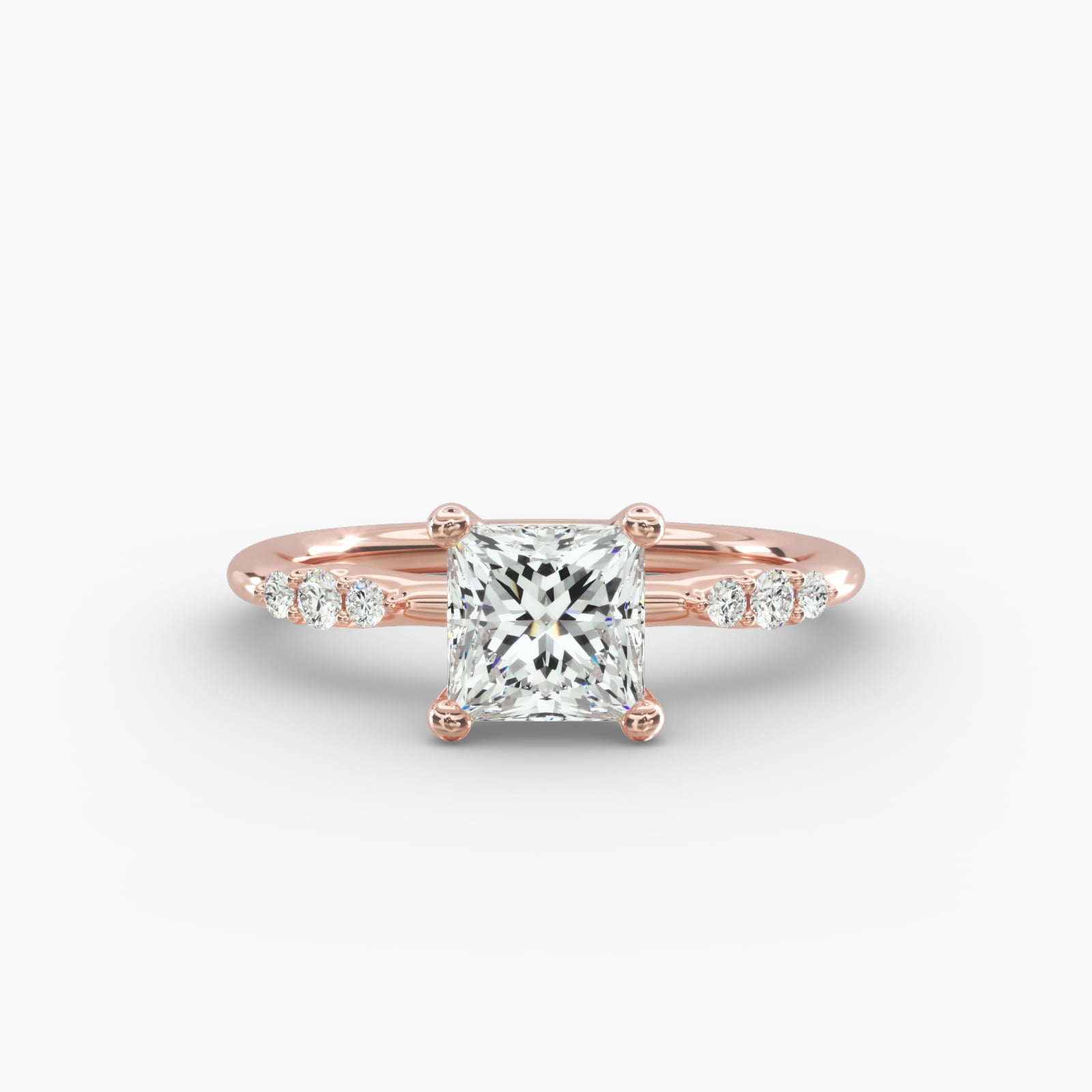 Graduated Sparkle Princess Lab Grown Diamond Center Engagement Ring