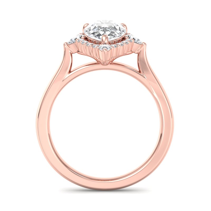 Halo-style with Pear Accents and Pear Lab Grown Diamond Center Engagement Ring