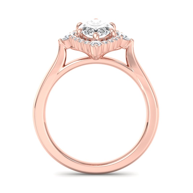Halo-style with Pear Accents and Marquise Lab Grown Diamond Center Engagement Ring
