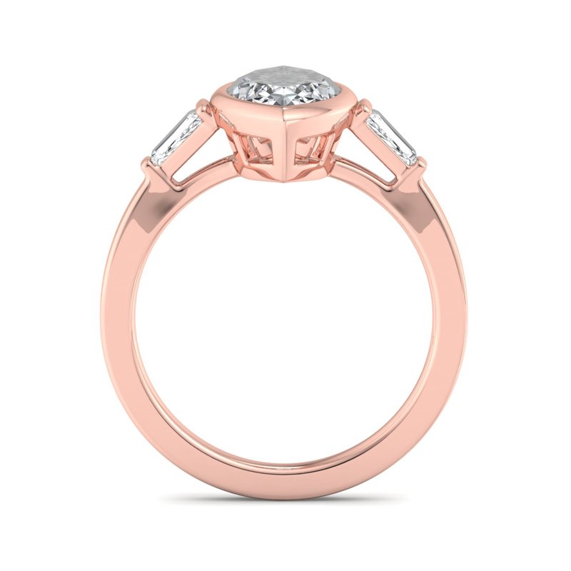 Timeless Bezel-Set Marquise Lab Grown Diamond Center Engagement Ring