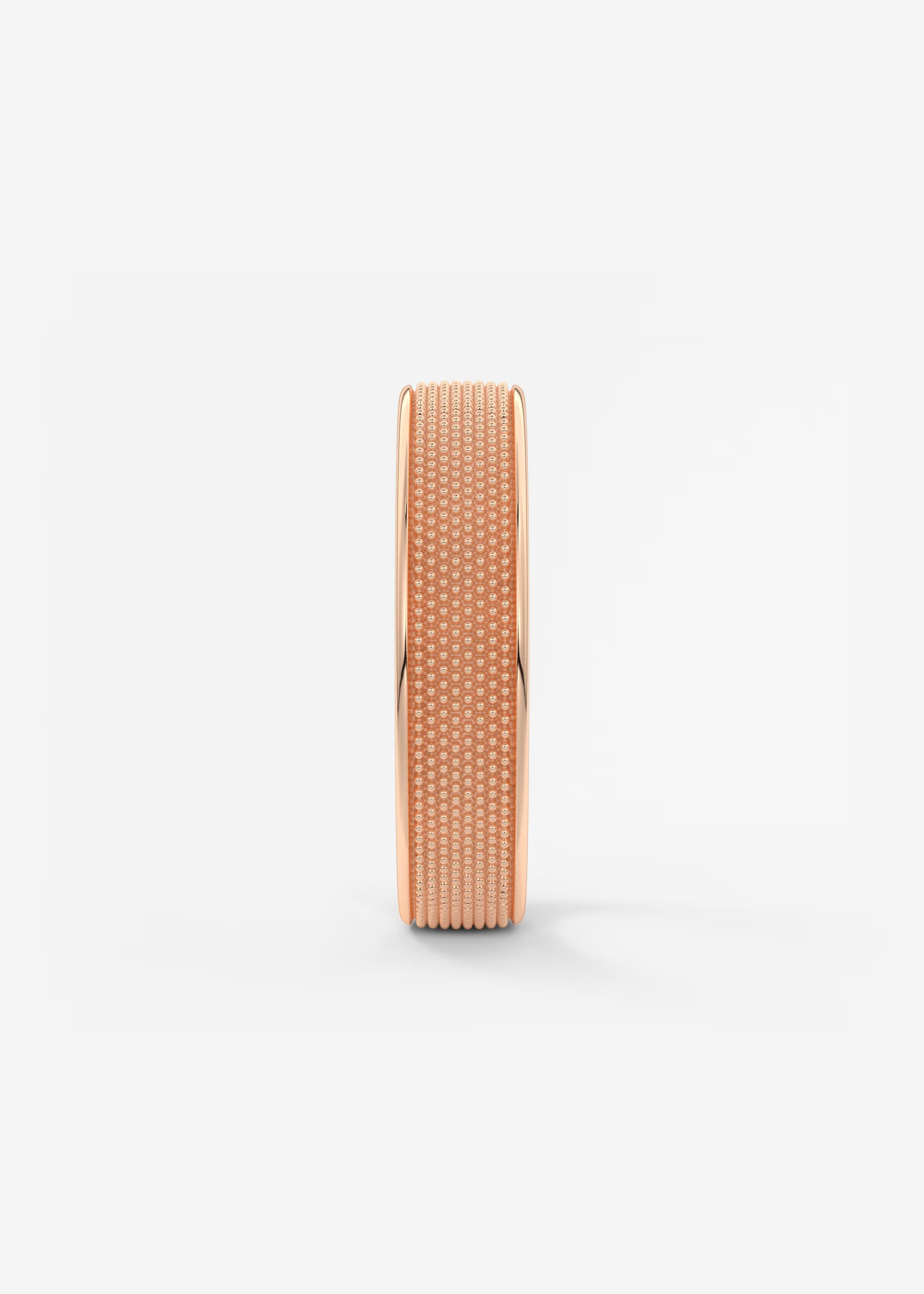 Gold Textured Band with Fine Beaded Surface in Elegant Modern Design