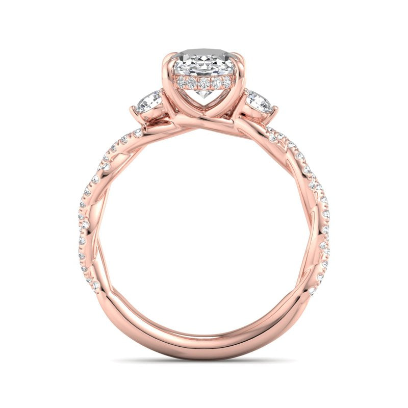 Oval Lab Grown Diamond Center Engagement Ring