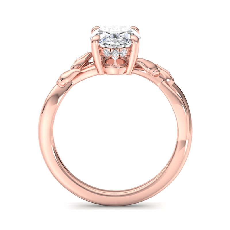 Nature-Inspired Oval Lab Grown Diamond Center Engagement Ring