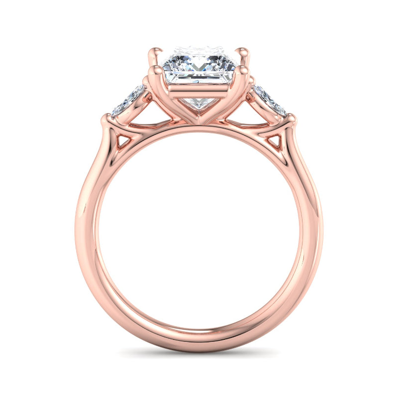 Classic Princess-Cut Center with Side Accents Lab Grown Diamond Center Engagement Ring
