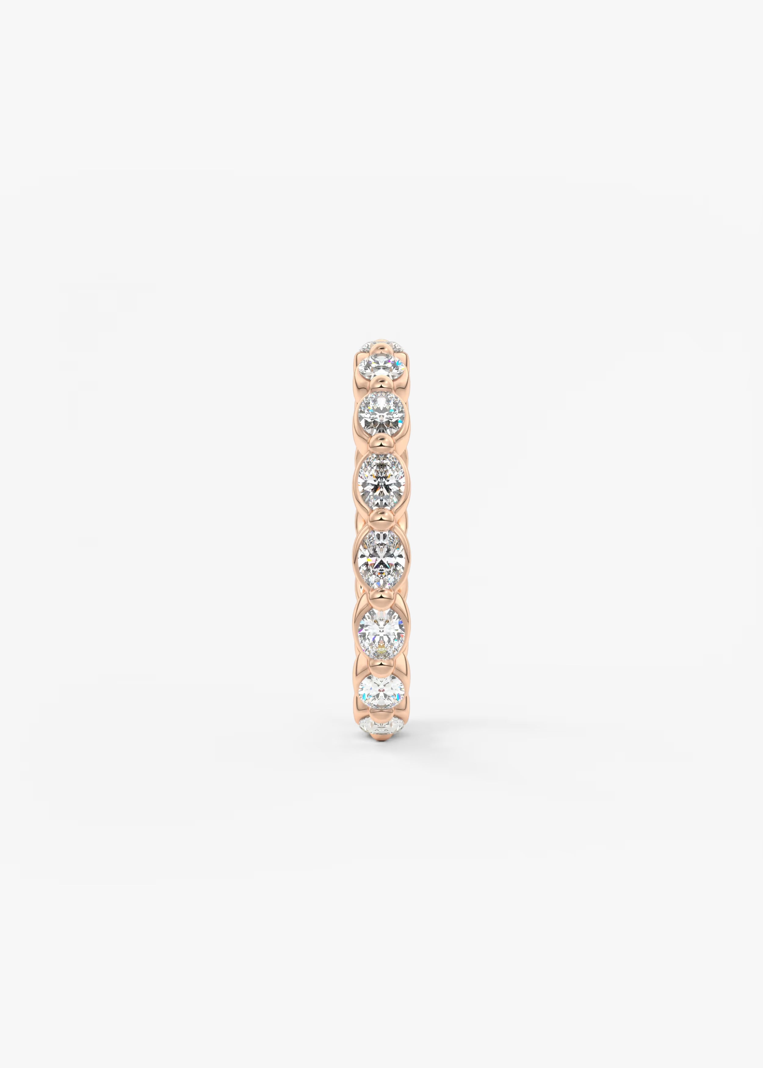 Gold Full Eternity Band with Oval Bezel‑Set Round Lab‑Grown Diamonds