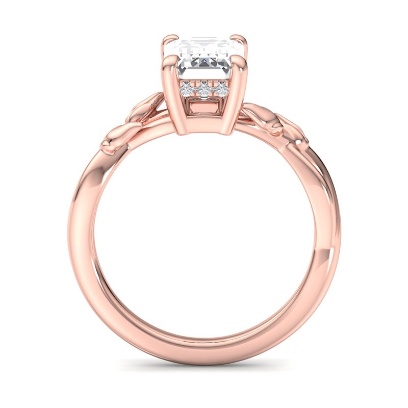 Nature-Inspired Emerald Lab Grown Diamond Center Engagement Ring