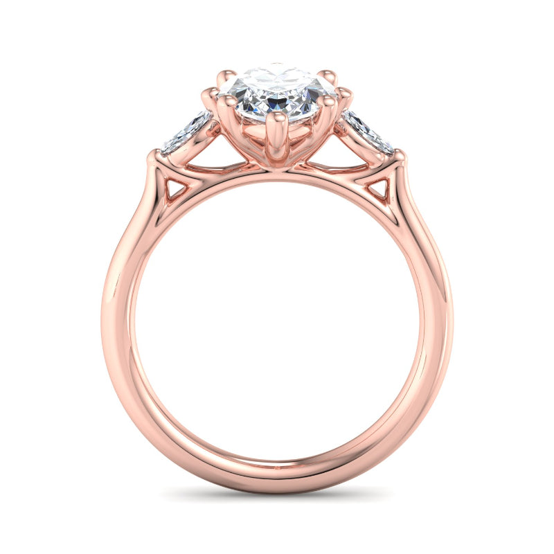 Classic Marquise-Cut Center with Side Accents Lab Grown Diamond Center Engagement Ring