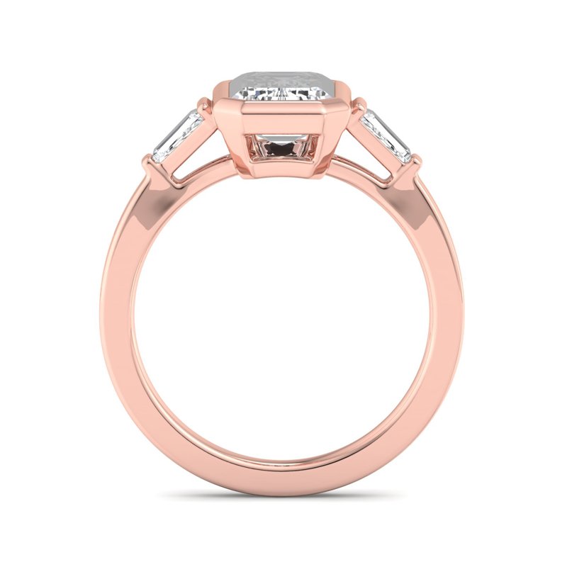Timeless Bezel-Set Emerald Lab Grown Diamond Center Engagement Ring