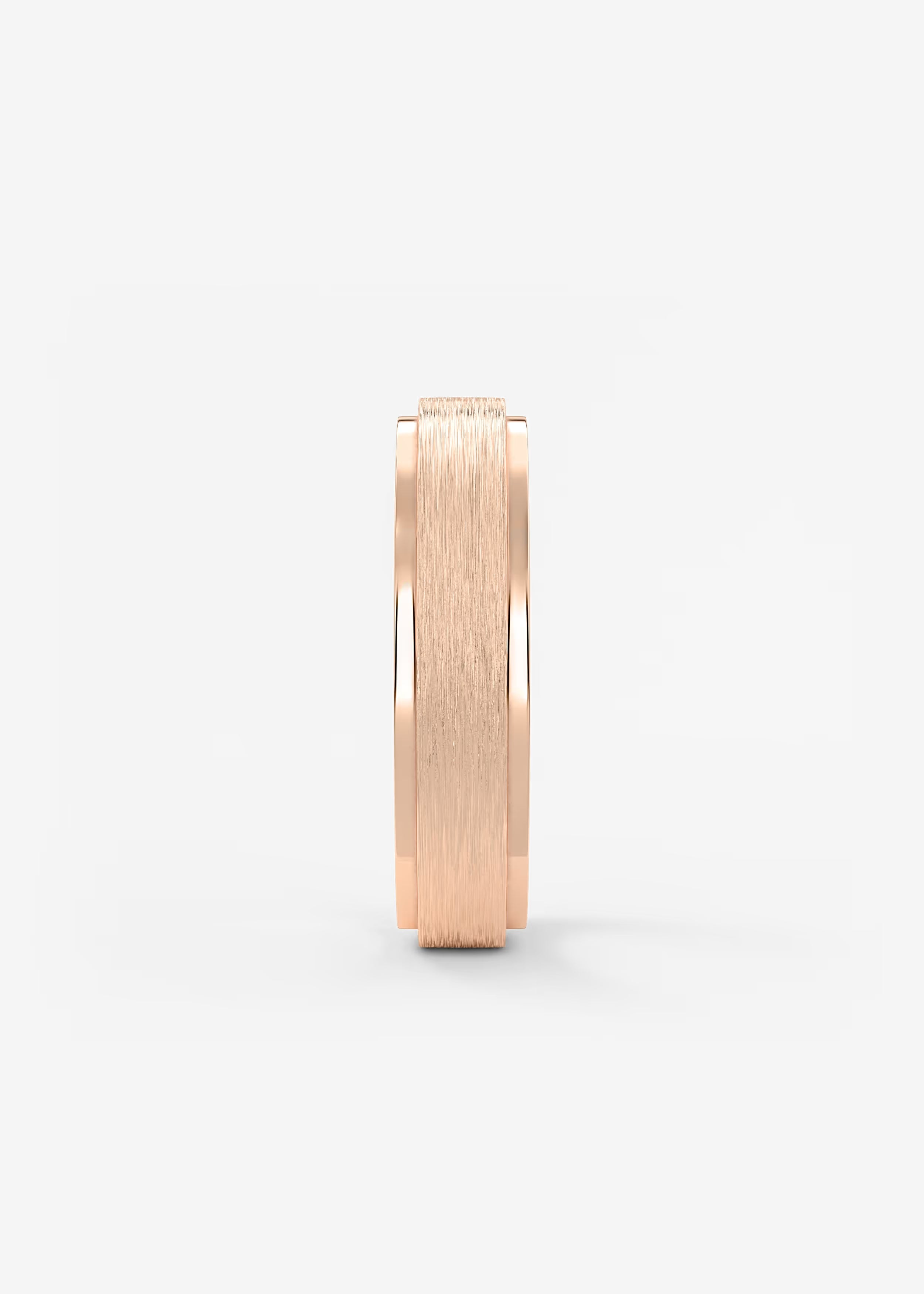 Matte Brushed Gold Band with Polished Interior and Beveled Edge