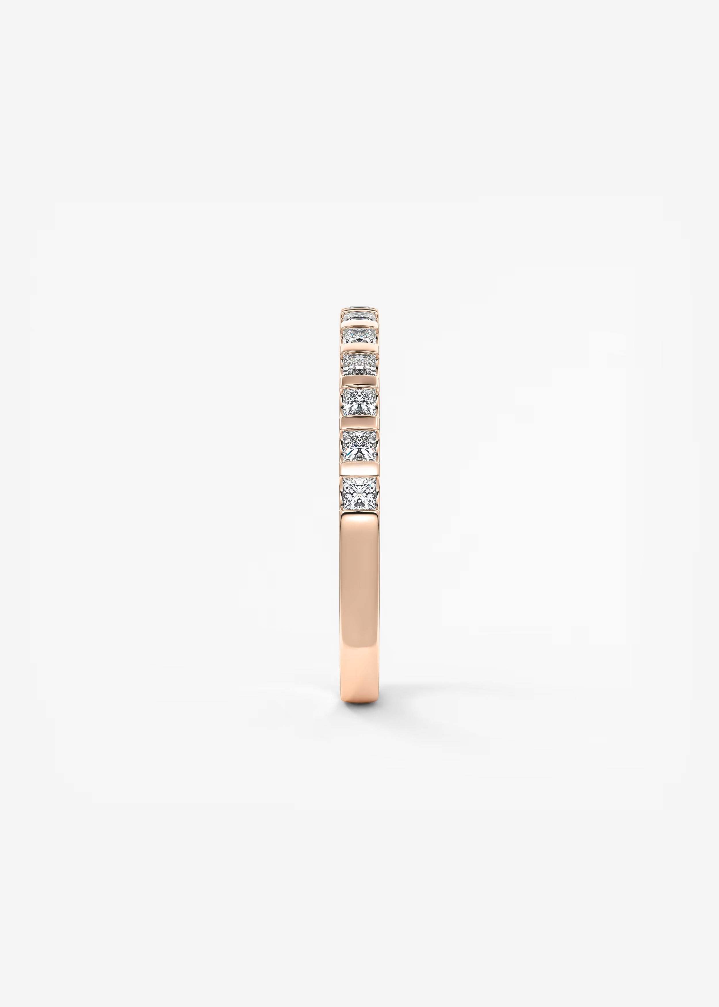 Gold Channel‑Set Band with Square Lab‑Grown Diamonds in Full Eternity Design