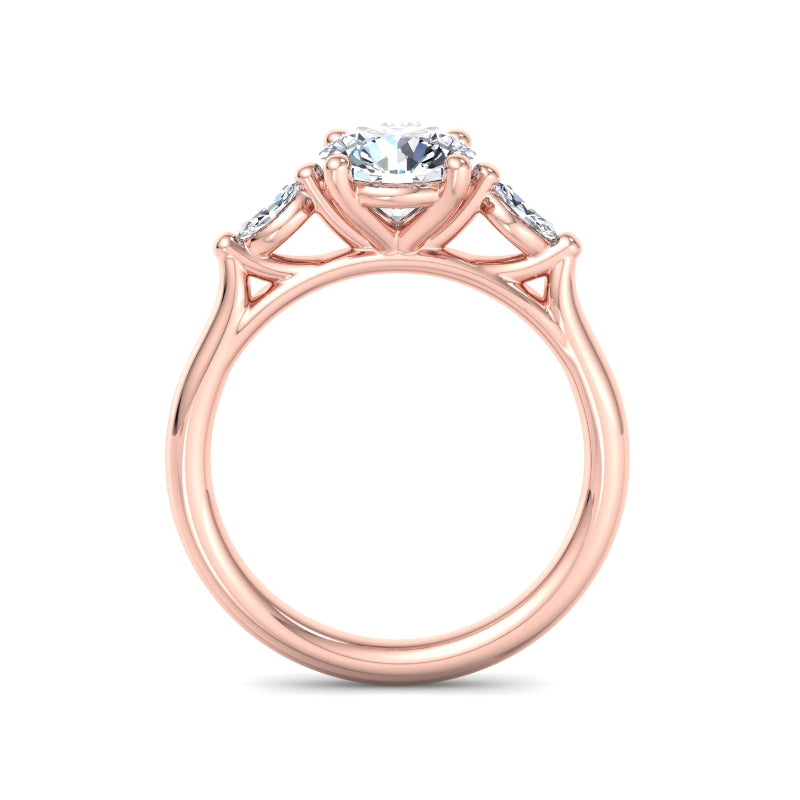Classic Round-Cut Center with Side Accents Lab Grown Diamond Center Engagement Ring