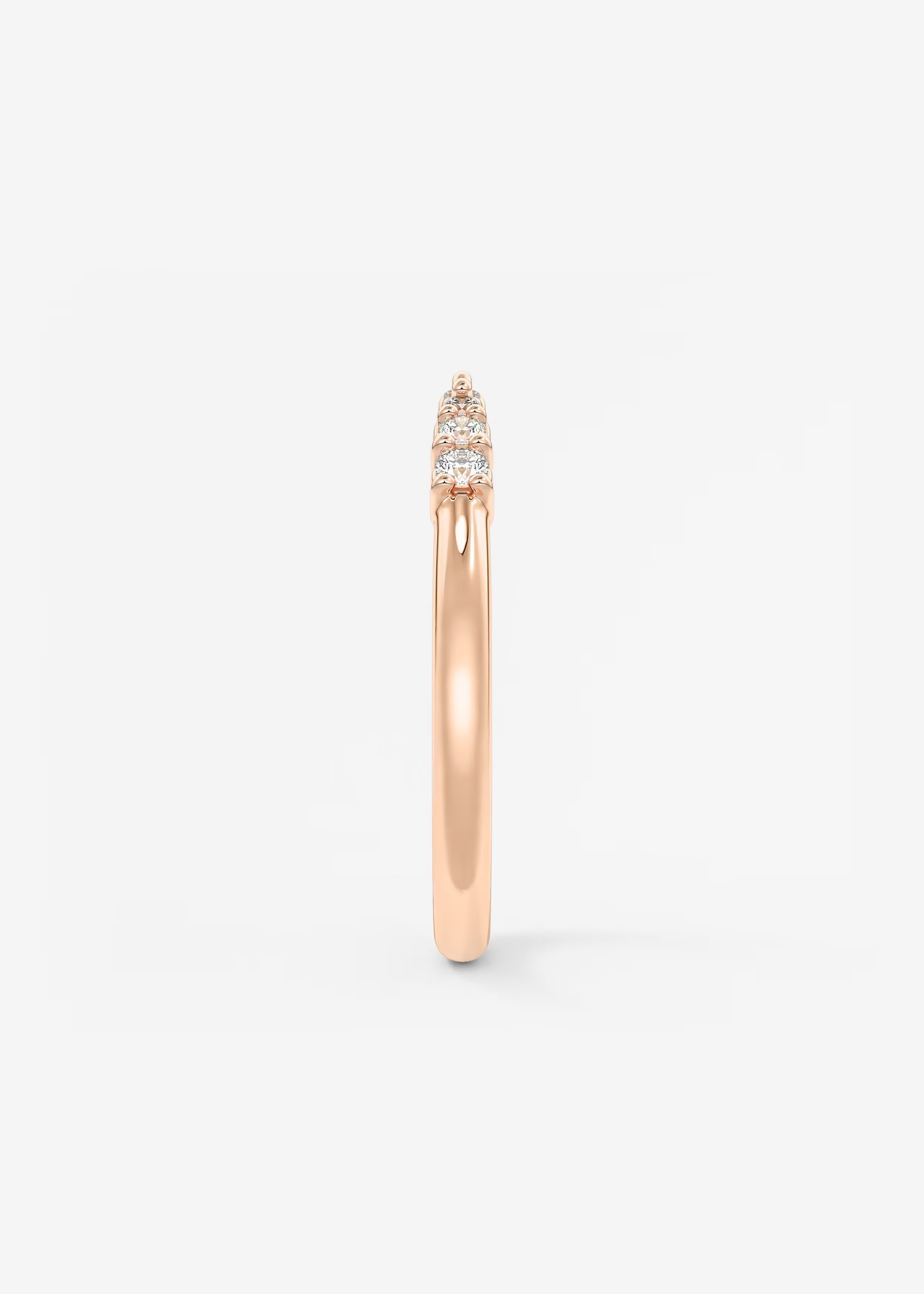 Open Gold Leaf‑Inspired Ring with Triple Round Lab‑Grown Diamond Accents