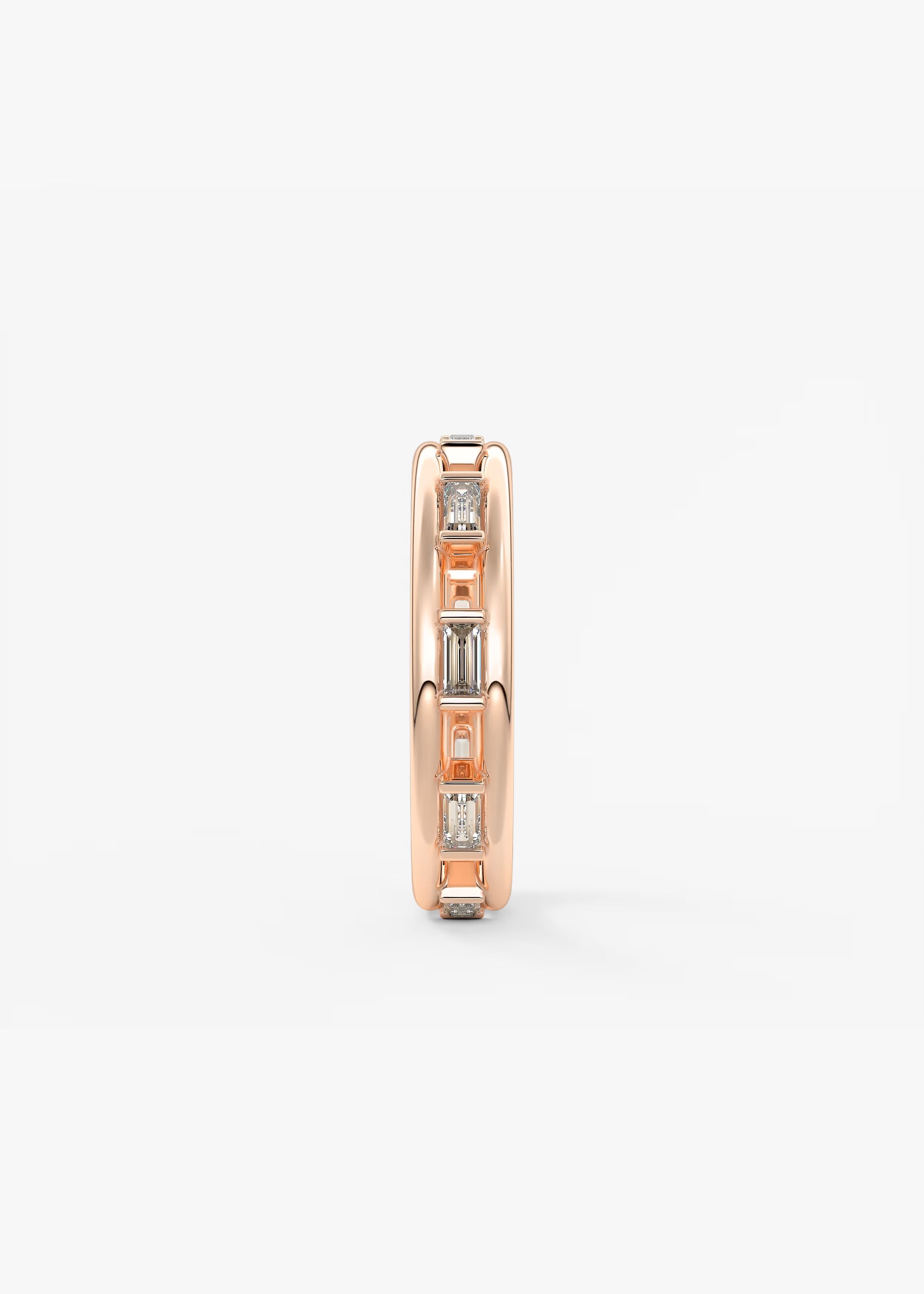 Gold Geometric Cutout Band with Square and Rectangular Lab‑Grown Diamond Insets