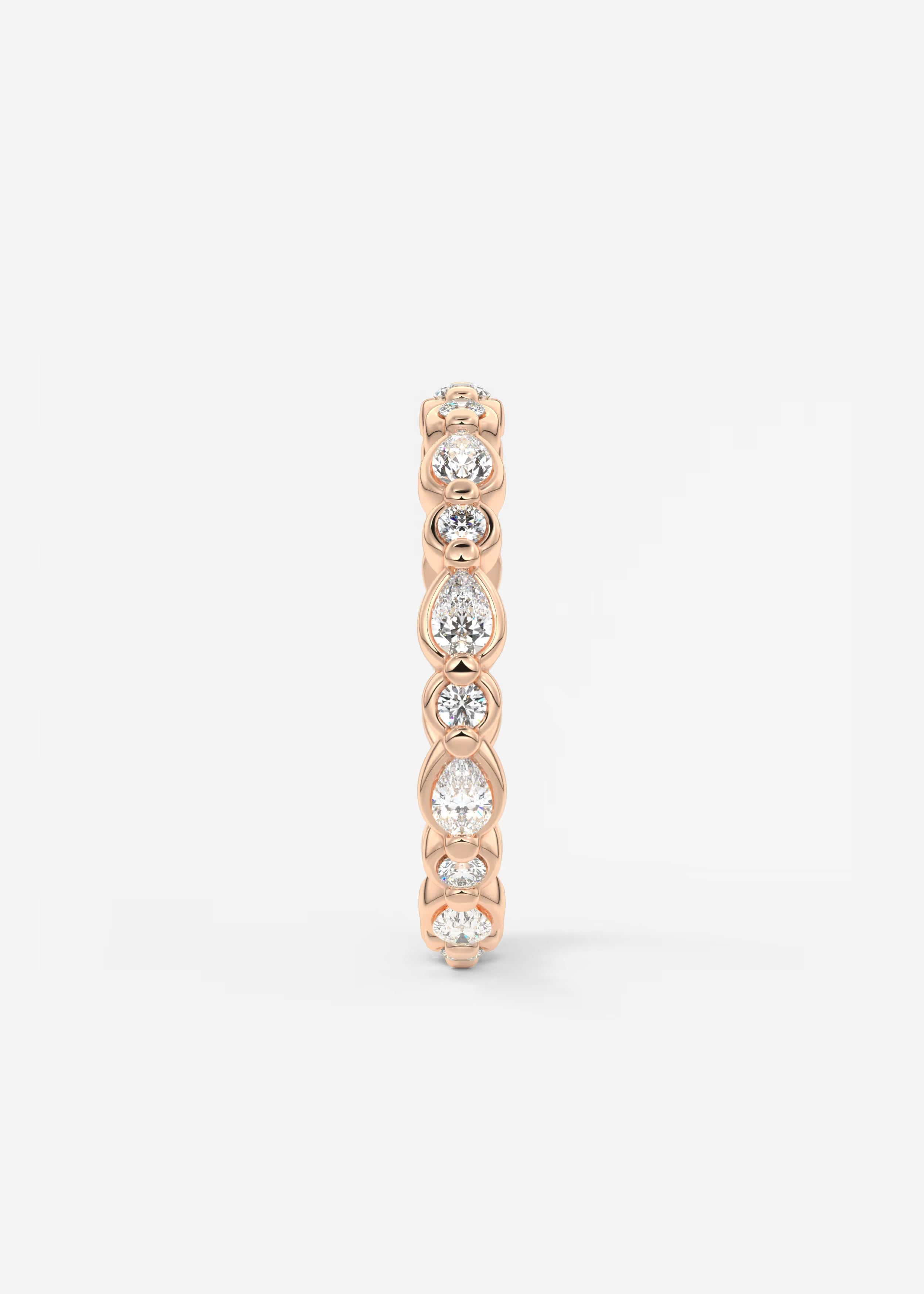 Gold Full Eternity Band with Alternating Round and Marquise Bezel‑Set Lab‑Grown Diamonds
