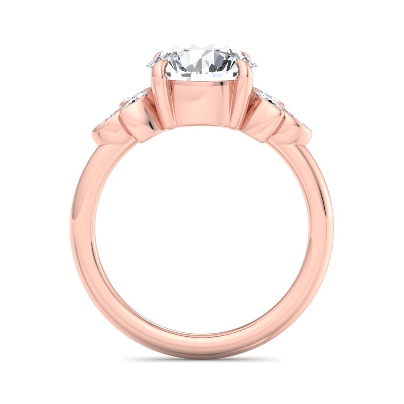 Floral Radiance Round Lab Grown Diamond Center Engagement Ring