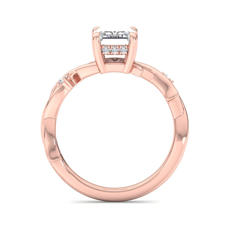 Intertwined Grace Emerald Lab Grown Diamond Center Engagement Ring