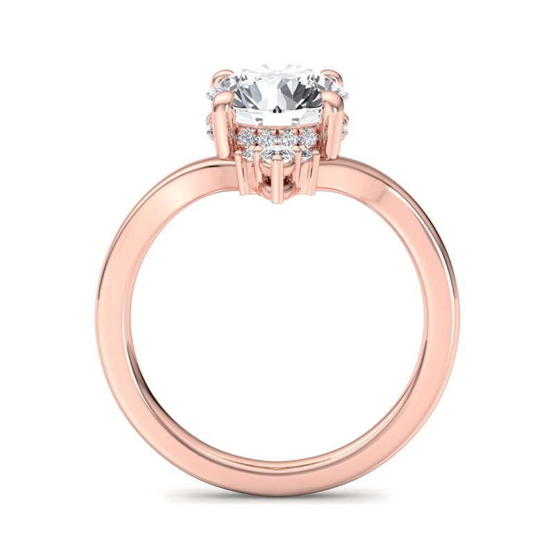 Radiant Tiered Sparkle Round Lab Grown Diamond Center Engagement Ring