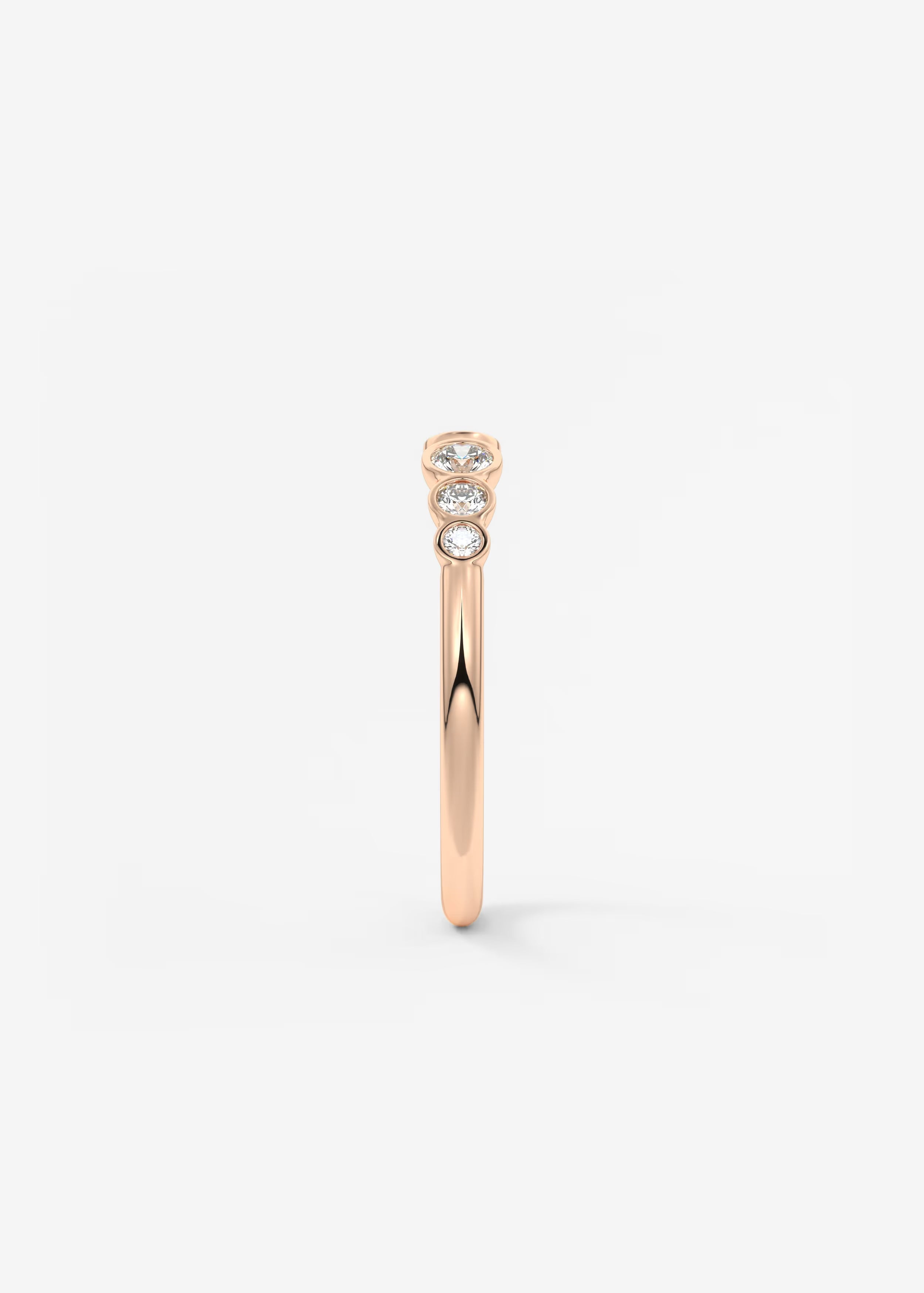 Gold Open Band with Graduated Round Lab‑Grown Diamonds