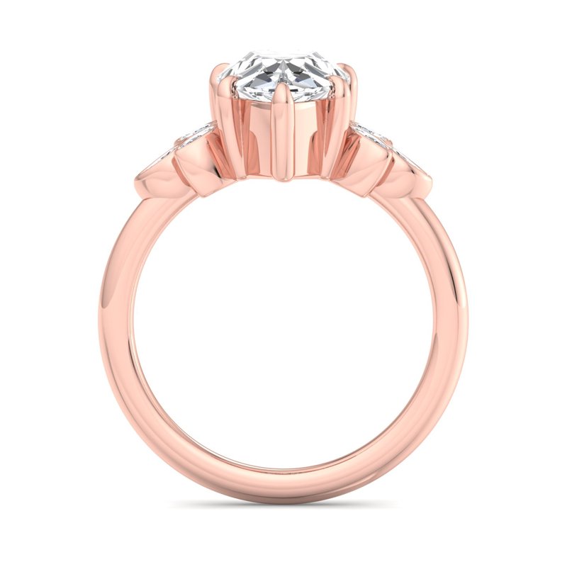 Floral Radiance Pear Lab Grown Diamond Center Engagement Ring