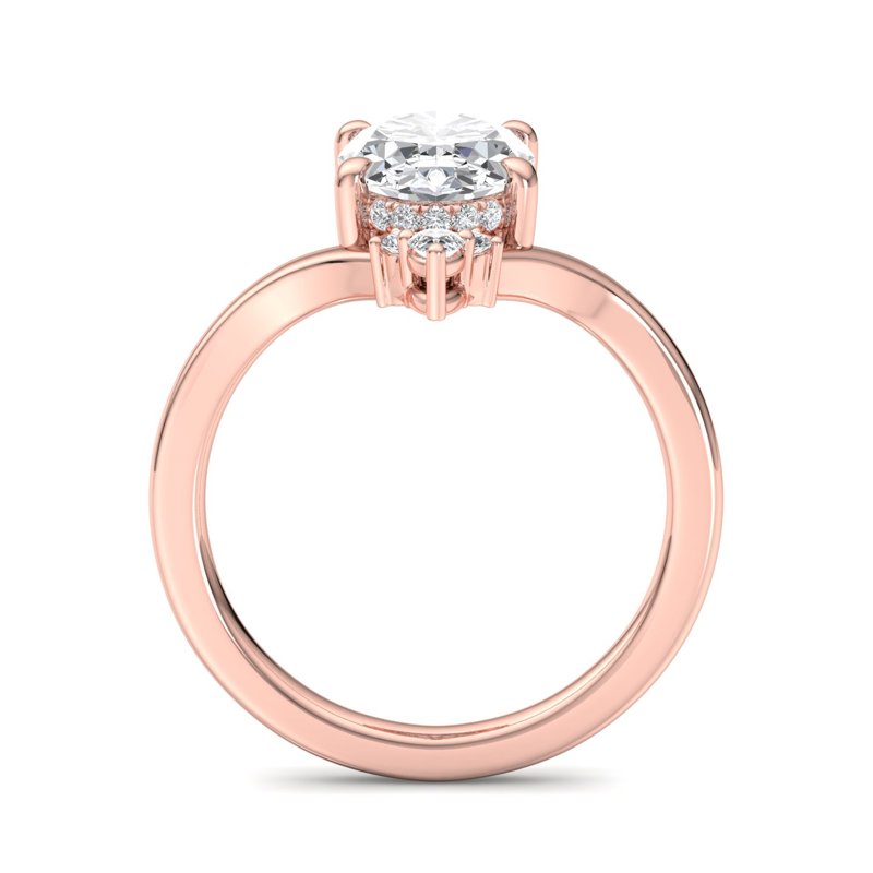 Radiant Tiered Sparkle Oval Lab Grown Diamond Center Engagement Ring