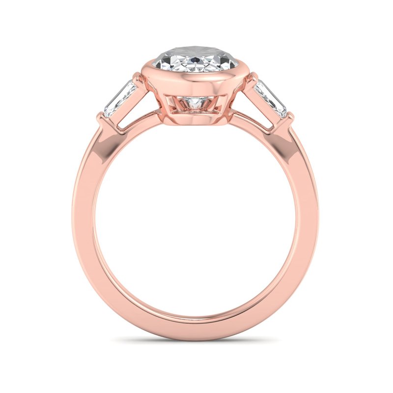 Timeless Bezel-Set Oval Lab Grown Diamond Center Engagement Ring