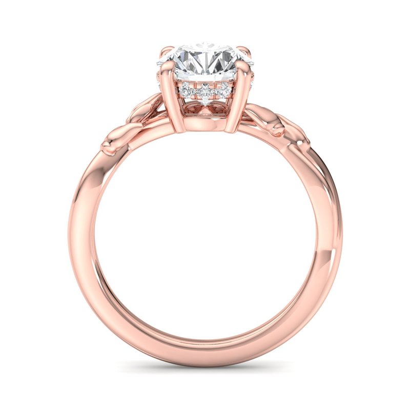Nature-Inspired Round Lab Grown Diamond Center Engagement Ring