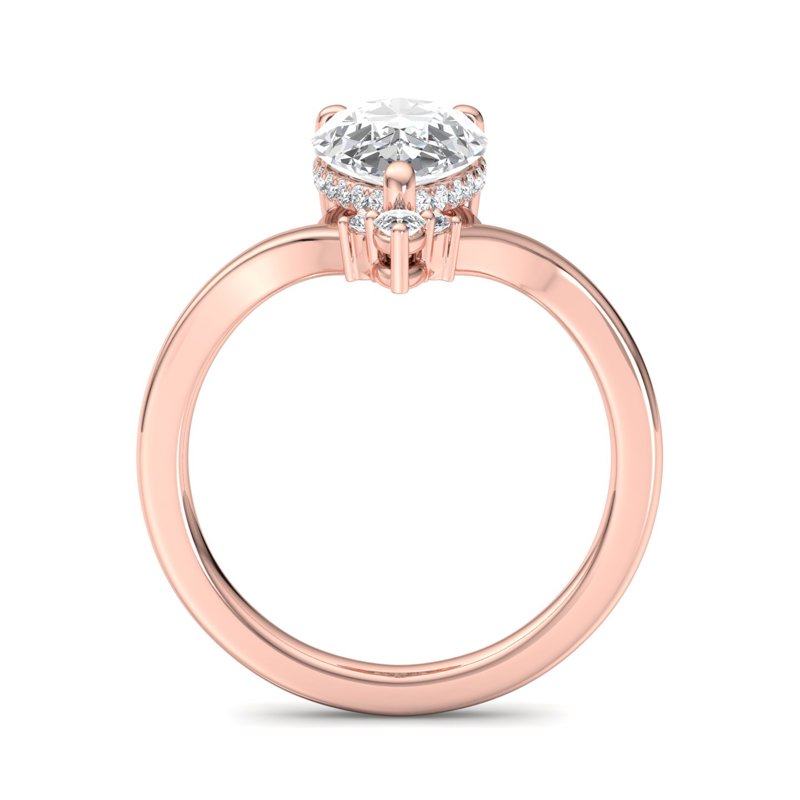 Radiant Tiered Sparkle Pear Lab Grown Diamond Center Engagement Ring