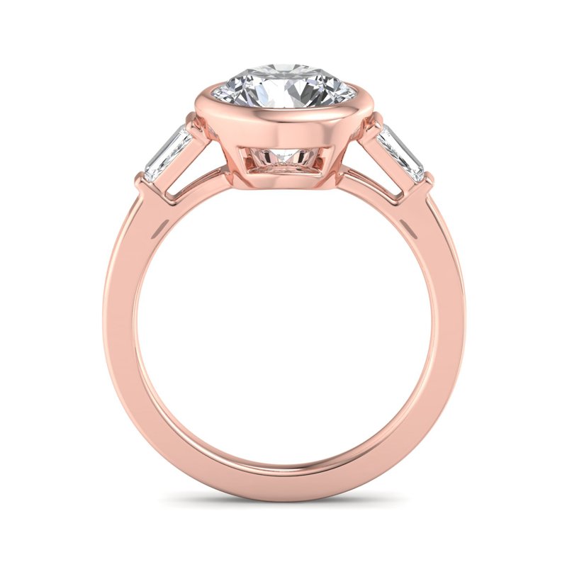 Timeless Bezel-Set Round Lab Grown Diamond Center Engagement Ring