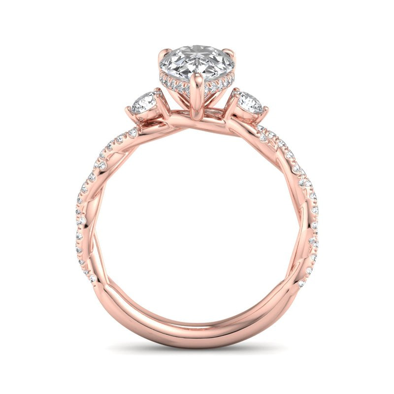 Pear Lab Grown Diamond Center Engagement Ring