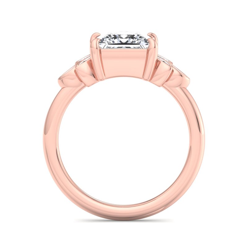 Floral Radiance Princess Lab Grown Diamond Center Engagement Ring