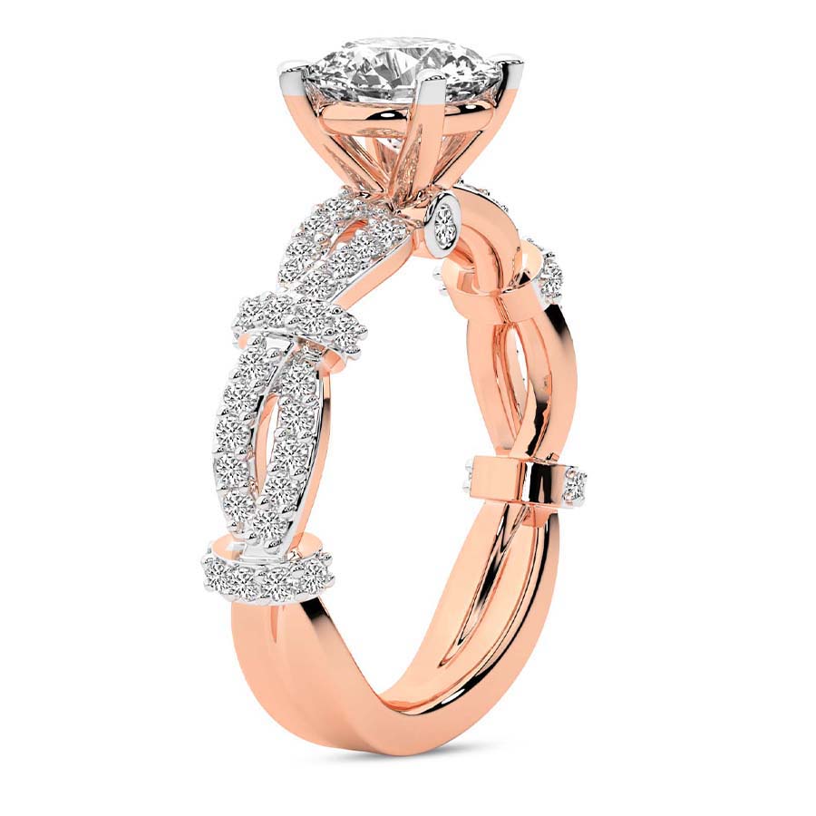 Twisted Brilliance Dual-Tone pear Lab Grown Diamond Center Engagement Ring