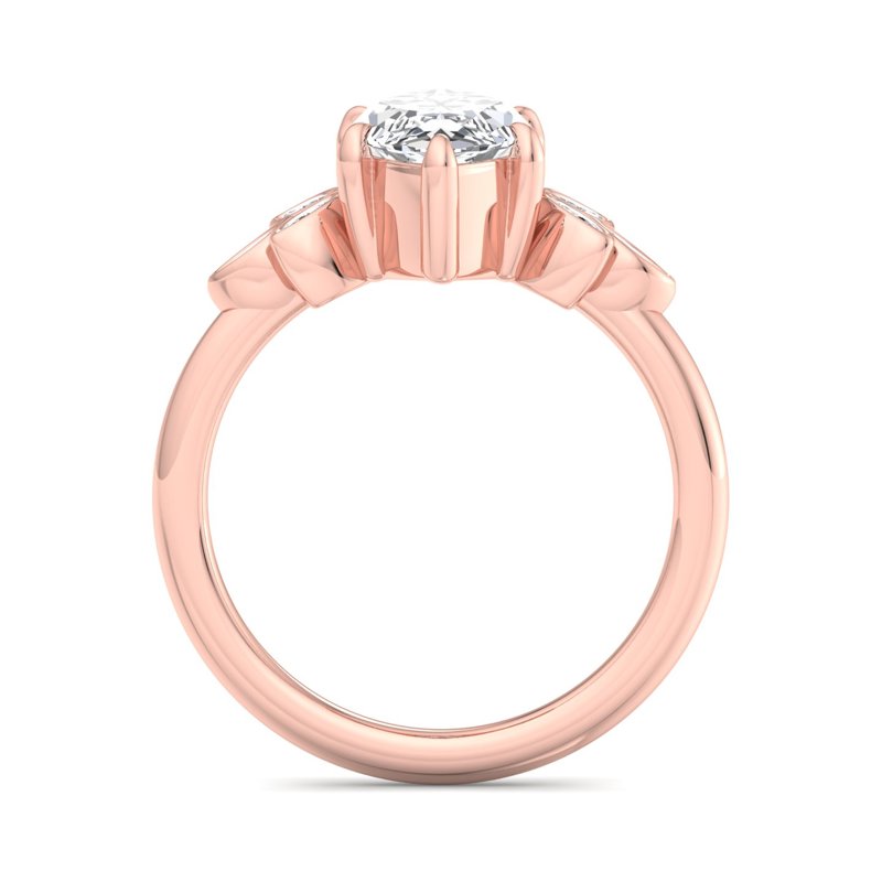 Floral Radiance Marquise Lab Grown Diamond Center Engagement Ring