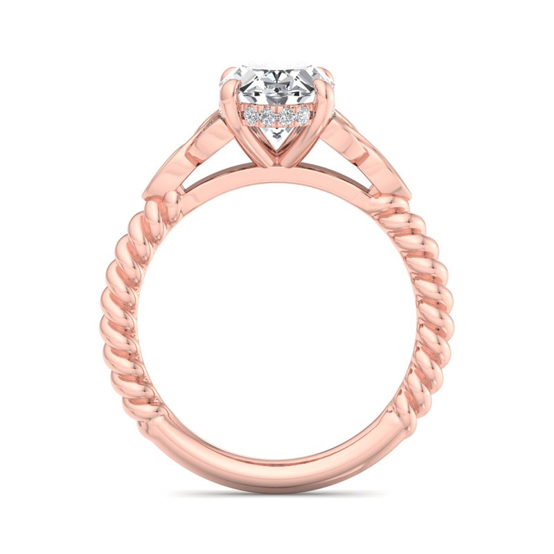 Twisted Vine Artisan Oval Lab Grown Diamond Center Engagement Ring