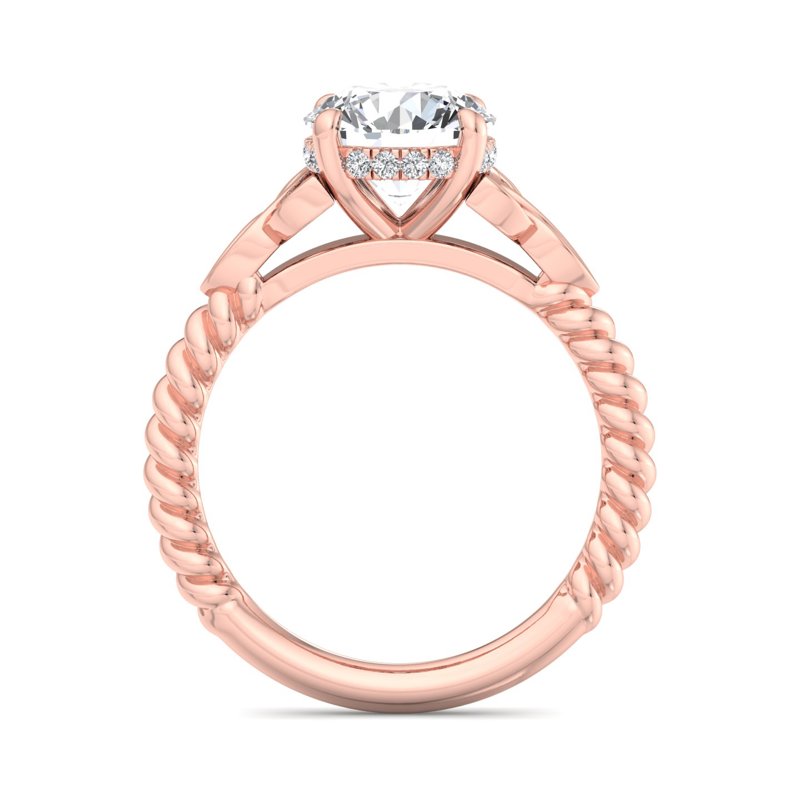 Twisted Vine Artisan Round Lab Grown Diamond Center Engagement Ring