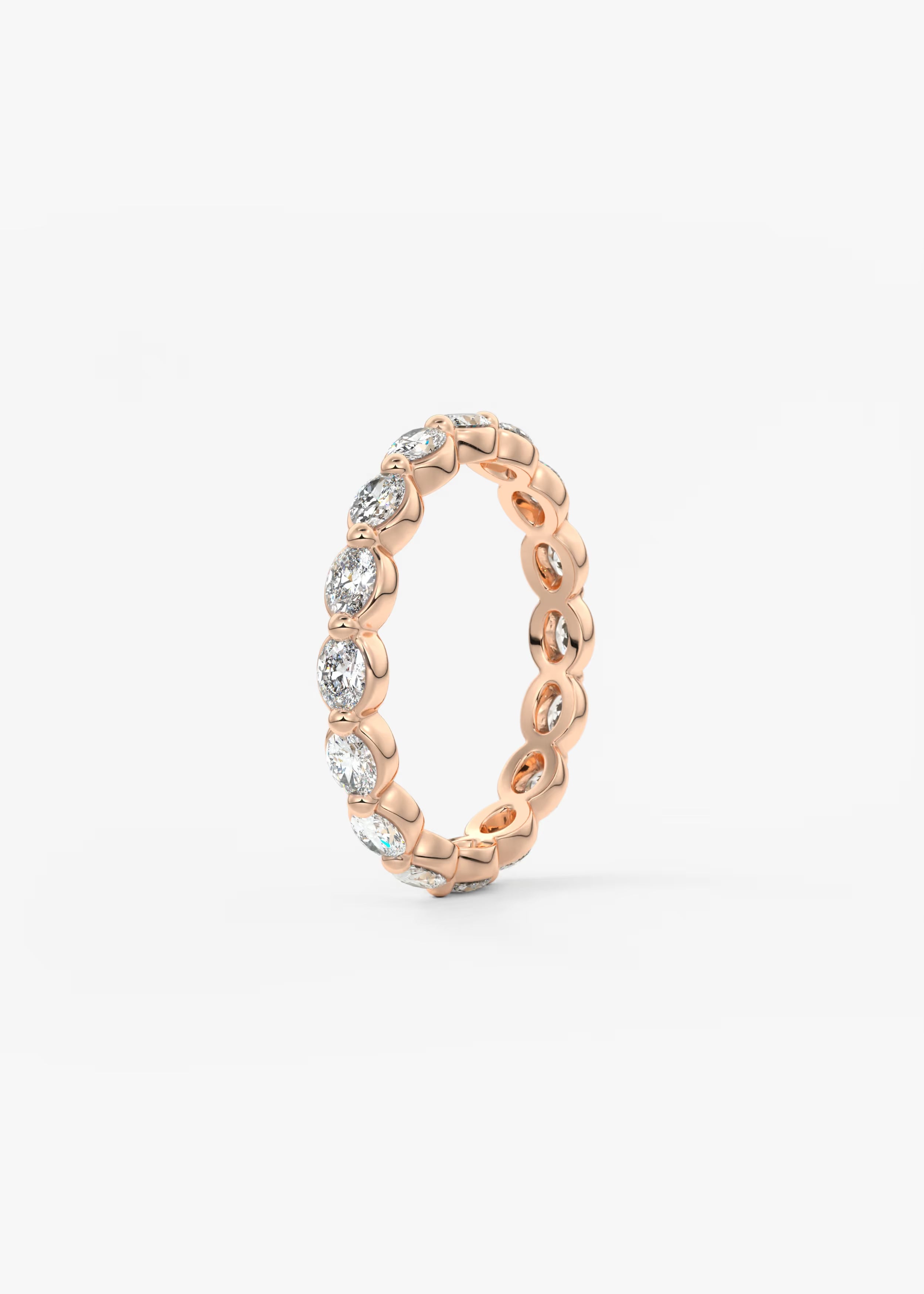 Gold Full Eternity Band with Oval Bezel‑Set Round Lab‑Grown Diamonds