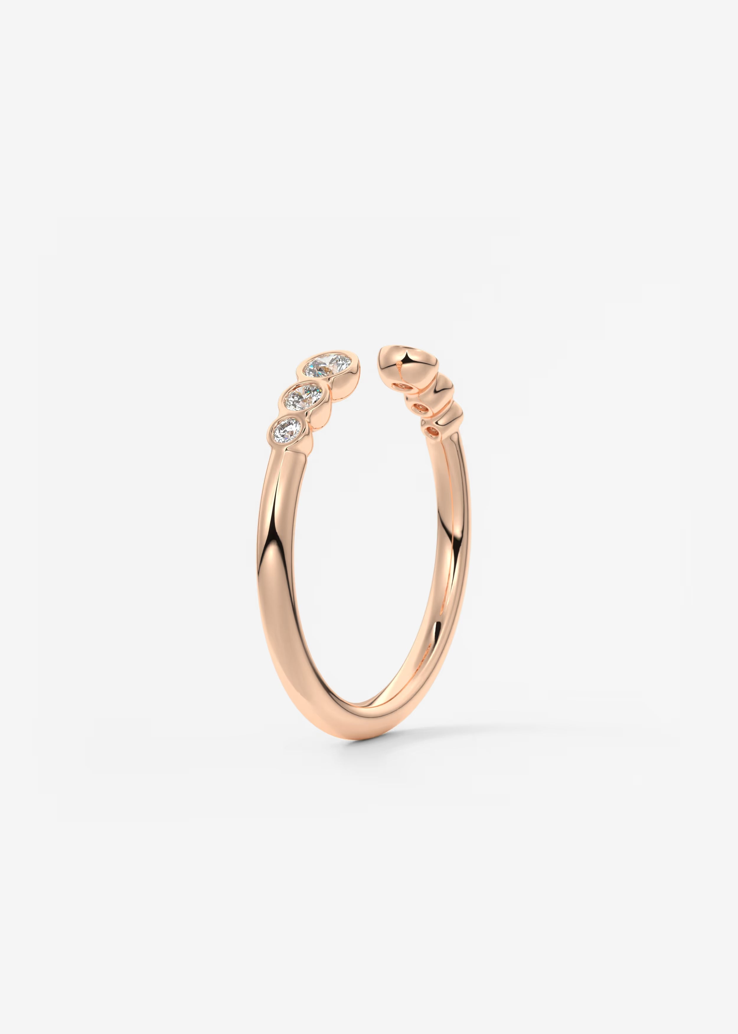 Gold Open Band with Graduated Round Lab‑Grown Diamonds
