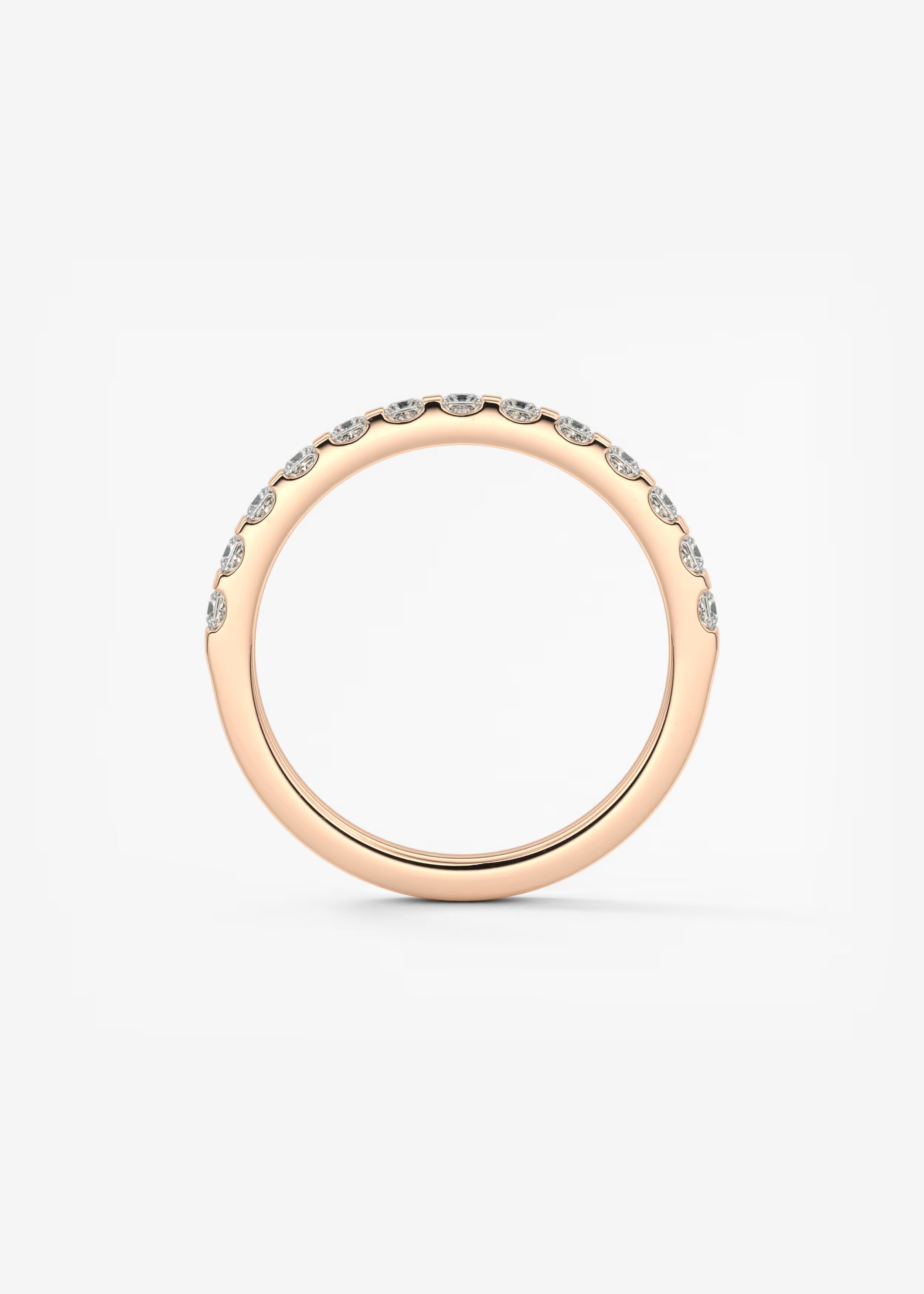 Gold Channel‑Set Band with Square Lab‑Grown Diamonds in Full Eternity Design