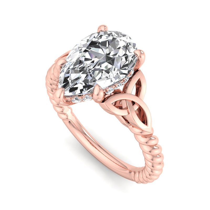 Twisted Vine Artisan Pear Lab Grown Diamond Center Engagement Ring